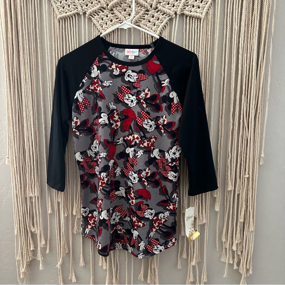 LuLaRoe Black and Red Minnie Mouse Top